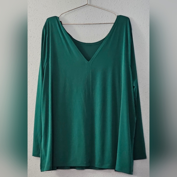 NWT - Lane Bryant - Dressy Top w/ Removable Necklace - Green - 26/28 - Picture 2 of 6